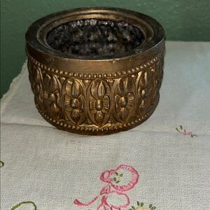 Vintage Heavy Bronze Brass Planter